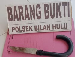 Polsek Bilah Hulu Amankan Pelaku Kasus Pengancaman Dan Barang Bukti Pisau