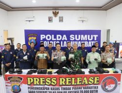 Tegaskan Komitmen Perangi Narkoba, Polres Labuhanbatu Ungkap 30 Kg Sabu Dan 20 Ribu Pil Ekstasi.