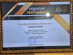 Kejaksaan Negeri Labuhanbatu Raih Peringkat 1 Se Kejaksaan RI Bidang Pemulihan Aset dan Pengelolaan Barang Bukti