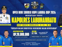 Manager M.Sukma Bawa Tim Tribrata FC Ikuti Turnamen Open Mini Soccer KNPI Labura Cup 2026